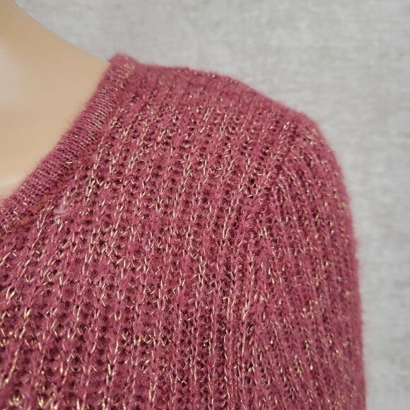 Fenn Wright Manson Dark Pink and Metallic Gold Knit Sweater Women's Size Large - Picture 4 of 10